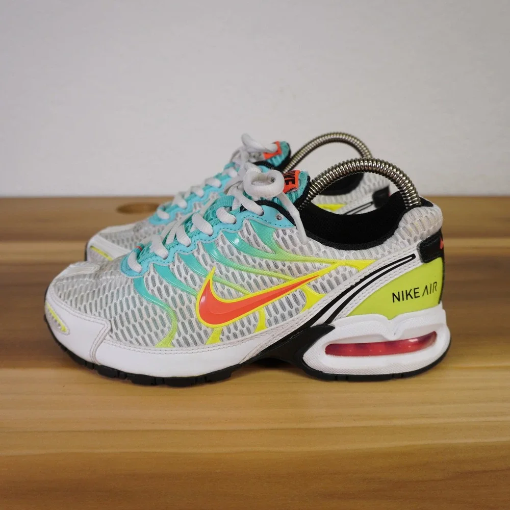 Nike Air Max Torch 4 Women 7 White Volt Multi Color Neon Sneakers CW5607-100
